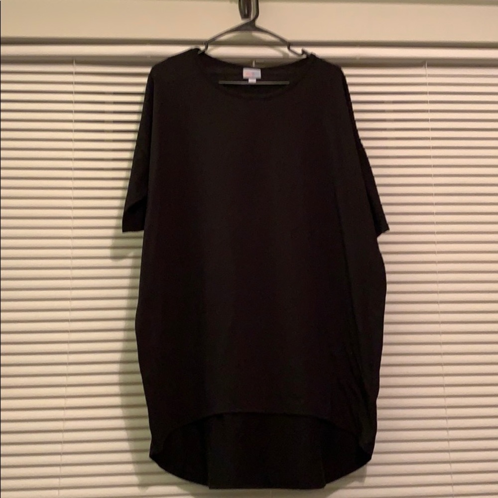 LuLaRoe solid black Irma tunic shirt in size Large